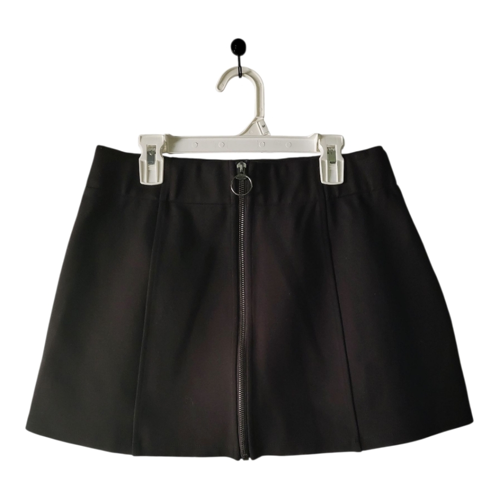 💕Tobi Women’s Black Mini Skirt Front‎ Zip High Waist Size M